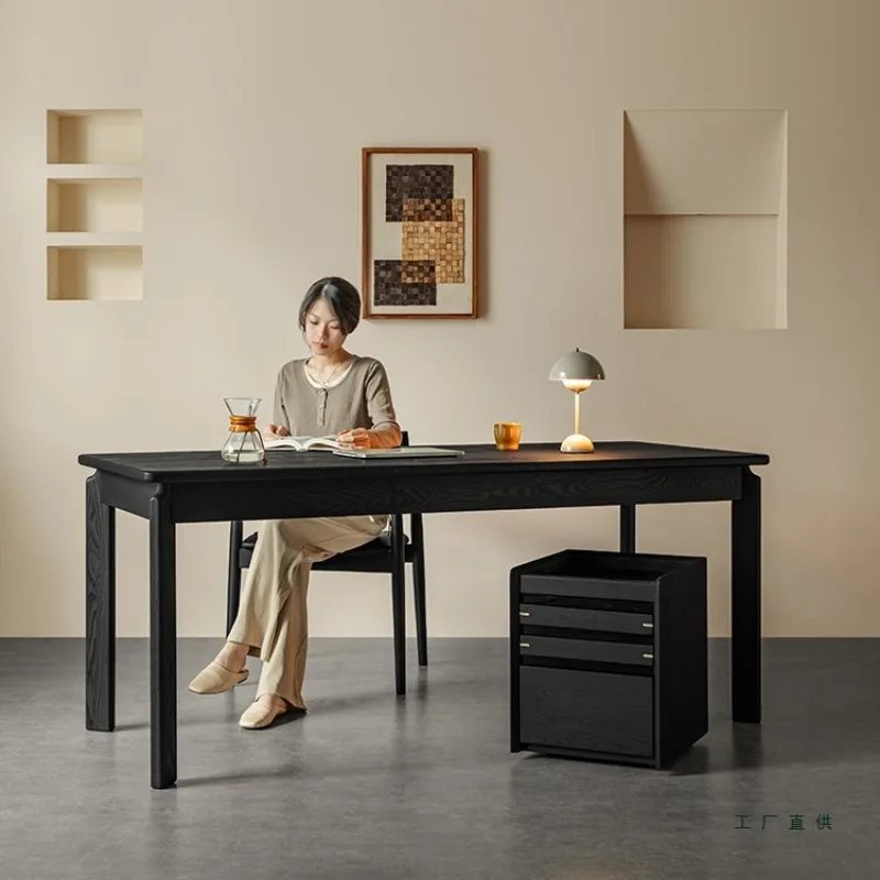 Furniture Baina side cabinet removable black solid wood file storage sofa, bookcase low cabinet bedroom bedside table