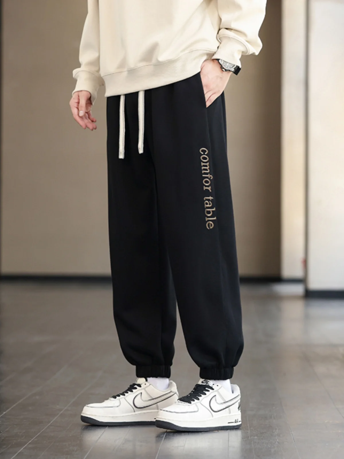 

Мужские повседневные спортивные брюки больших размеров, осенне-зимние свободные брюки-харлан, универсальные спортивные брюки, молодежные энергичные брюки