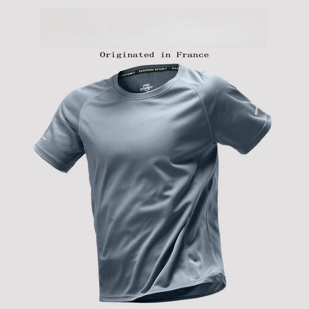 

Qui Dry Ice Silk Men's T-irt Lightweight ort Sve Sportswear Running Top Comfortable Breathable Summer Faion