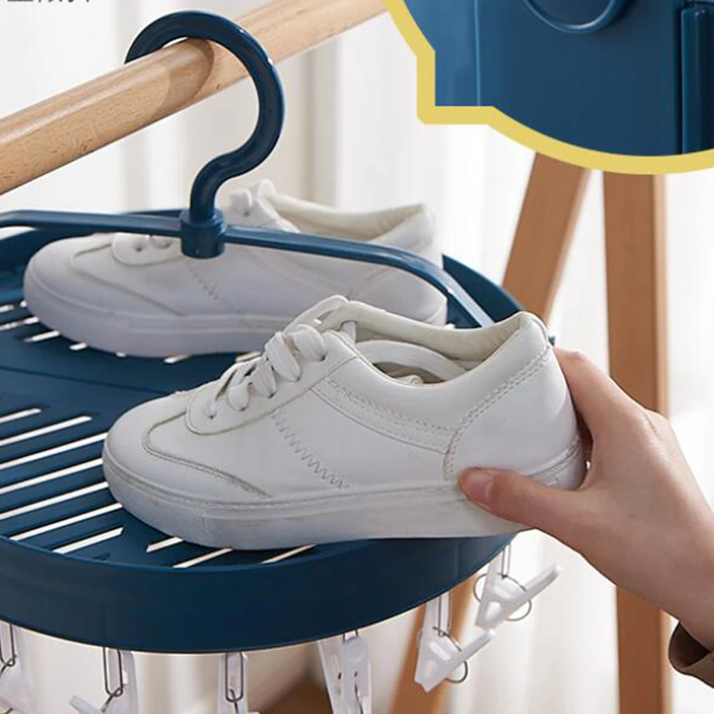 

Round Foldable Drying Rack Clothes Pegs Socks Underwear Hanger Baby Clothes Home Accessories Portable Travel Space Saving