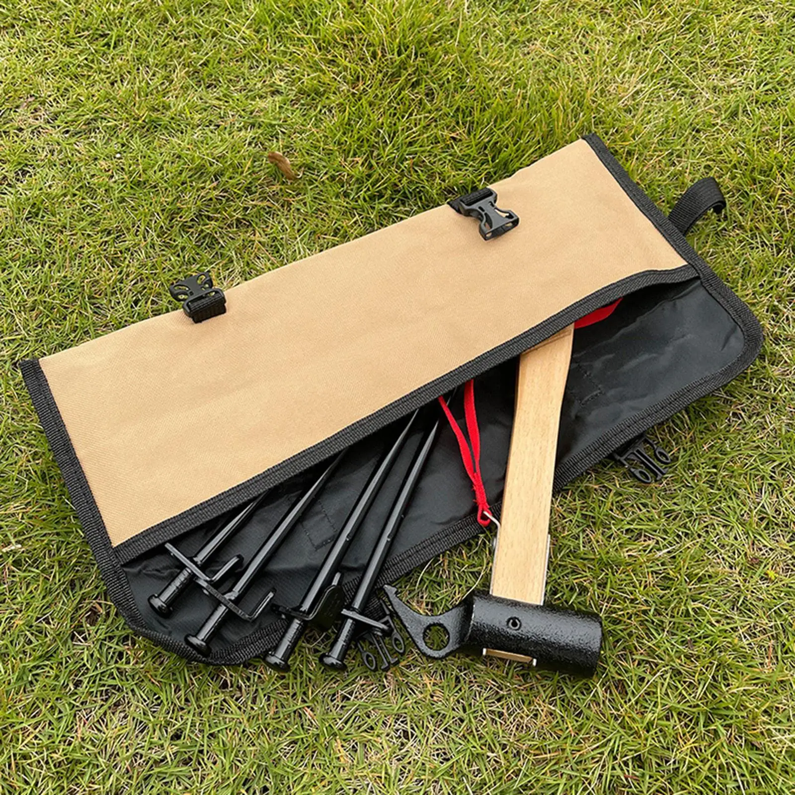 Tent Stakes Storage Bag Tent Peg Bag Portable Ground Nail Carry Bag Tent Accessories Organizer for Picnic Traveling Gardening