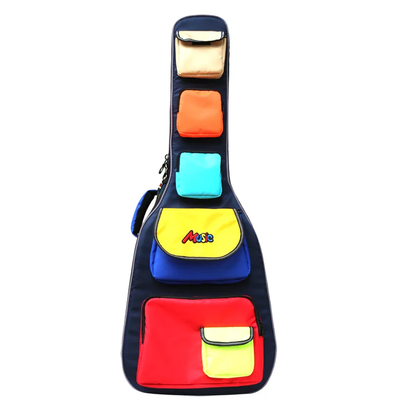 Stylish Rainbow Guitar Bag 40/41 Inch Thickening Waterproof Instrument Case Classical Folk Guitar Cover