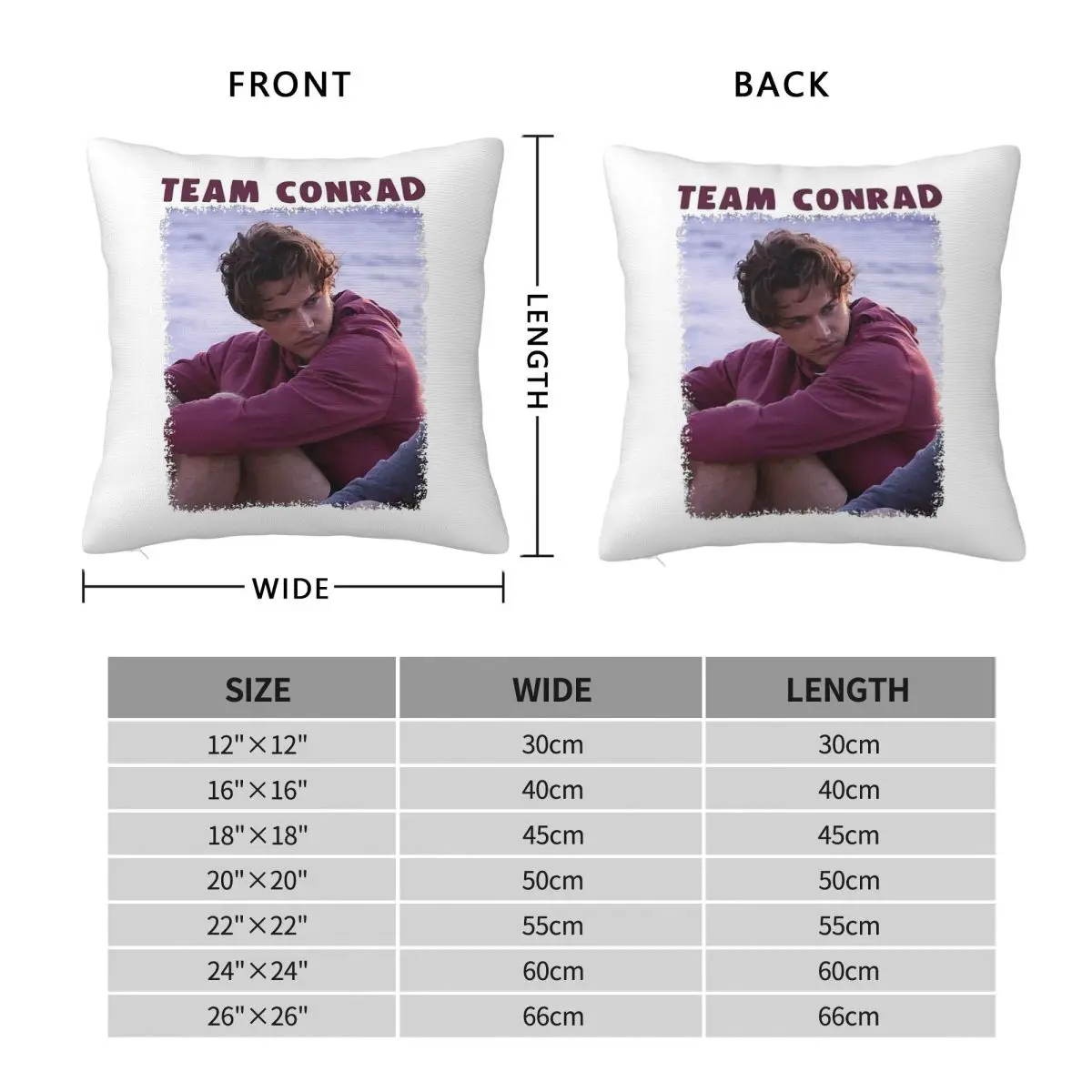 Team Conrad Fisher Pillowcase Polyester Linen Velvet Printed Zip Decorative Pillow Case Home