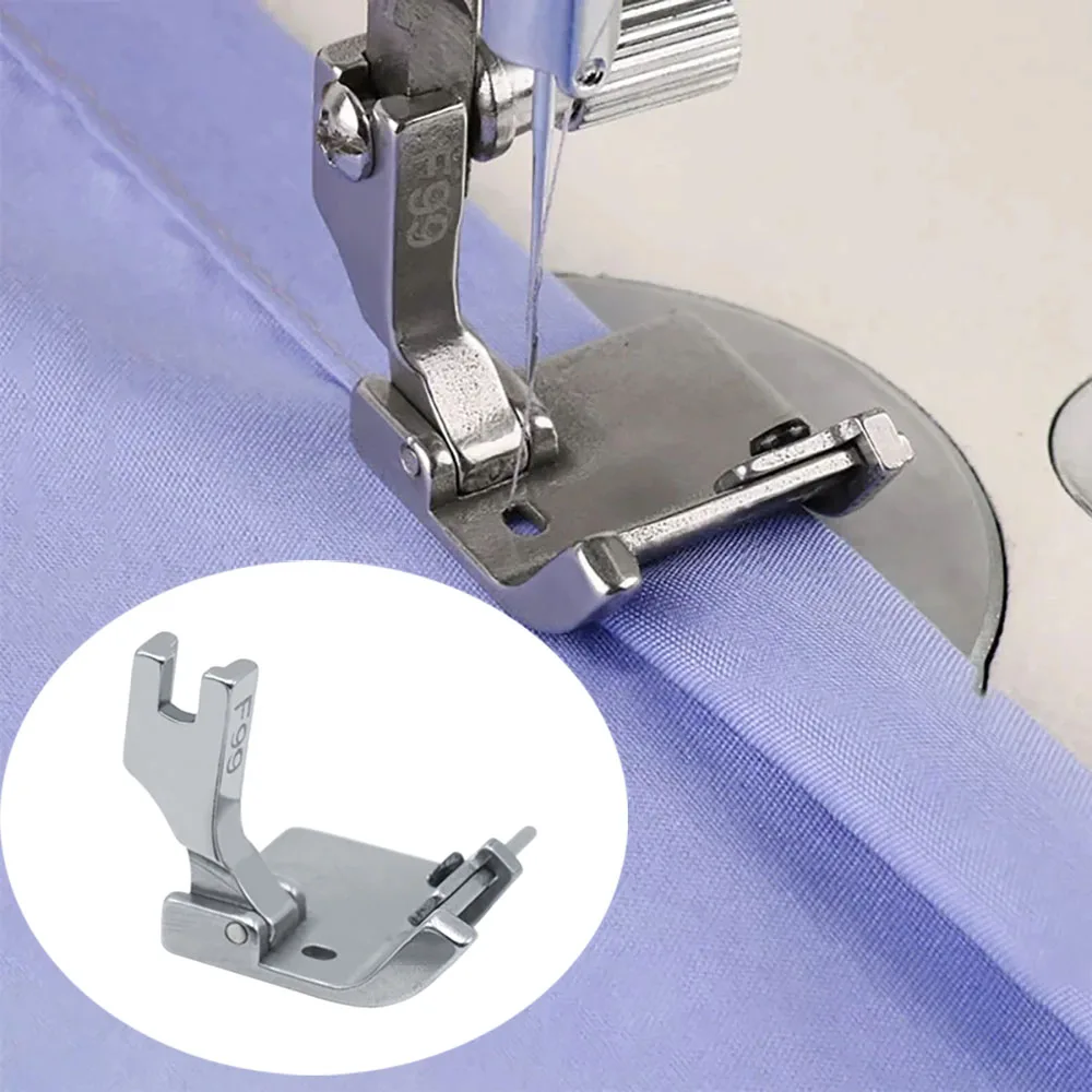 F99 Universal Presser Foot Stainless Steel With Adjustable Folding Edge Wrapping And Curling For Flat Sewing Machine Accessories