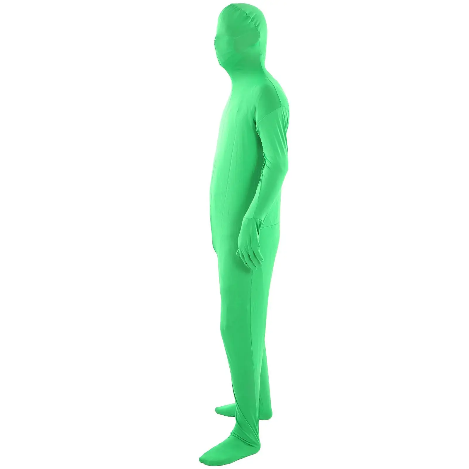 Green Chromakey Bodysuit - Stretchy, Breathable Uniform with Zipper for Easy Identification and Portability