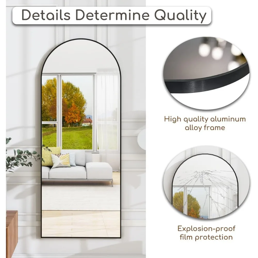 Moderne vloerstaande spiegel over de volledige lengte, frame van 71x30 aluminiumlegering, vrijstaande wandspiegel voor moderne lichaamsreflectie