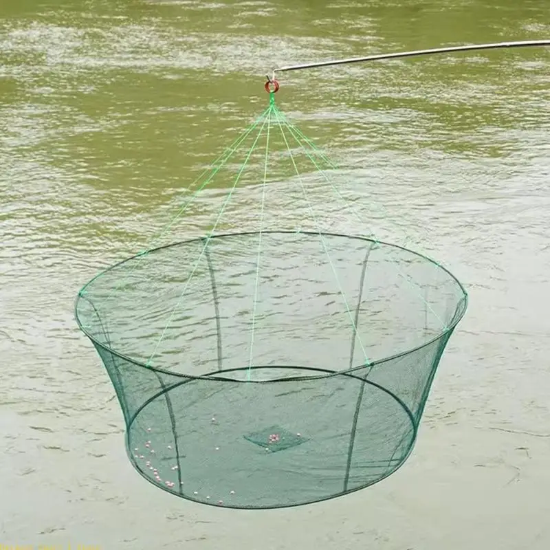 

A0KA Fishing Basket Dip Net Trap Folding Telescopic Net Outdoor Carps Fishing Tool