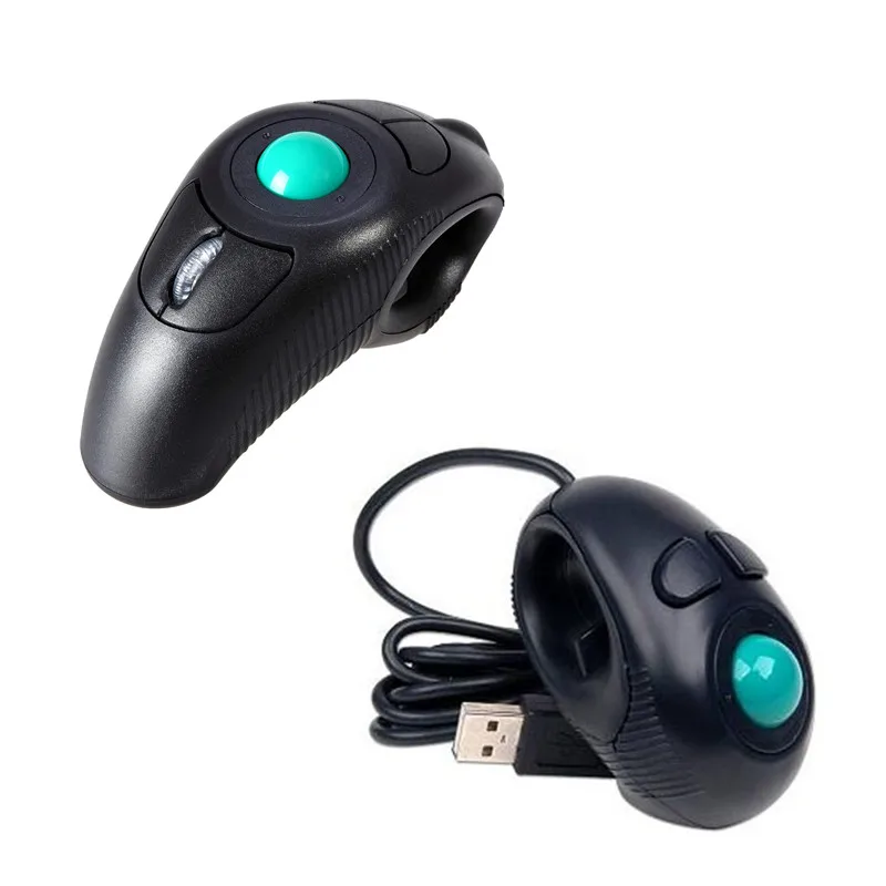 2.4G Wireless Trackball Mouse Wired Mini USB Portable Finger Mice Ergonomic Right Left Hand For PC Tablet Laptop Computer