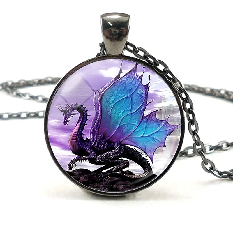 Dragon Necklace Wings Dragon Jewelry Punk Black Necklace Pendant Unisex Fashion Accessories Evil Dragon Necklace for Women Men