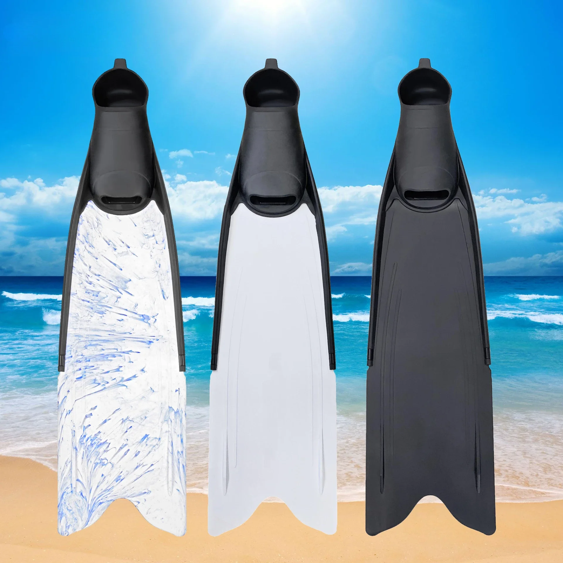 Split Detachable TPR Shoe Cover PP Plastic Free Diving Long Flippers Heel Wrap Deep Diving Lunges Long Flippers