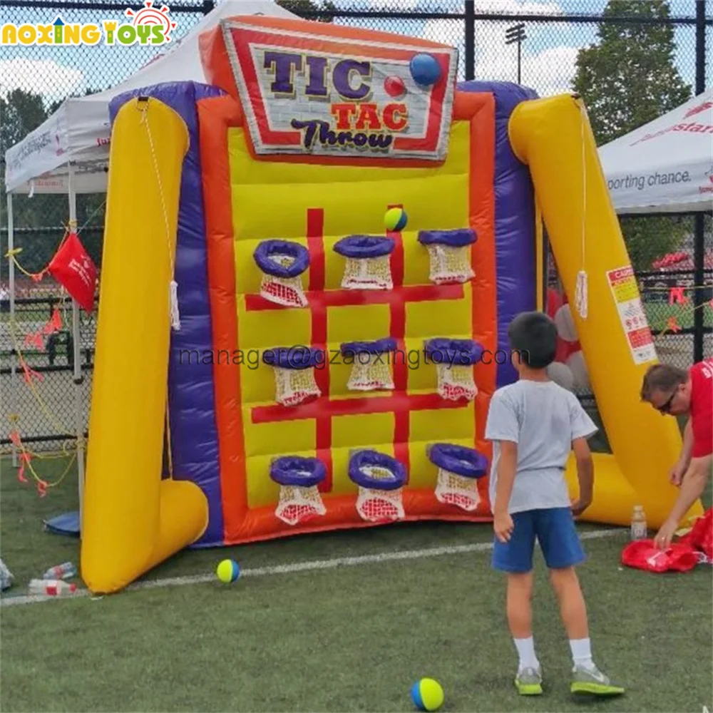 

Outdoor Giant Inflatable Giant Tic Tac Throw Basketball Shoot Game With Blower For Kids Carnival Party Events