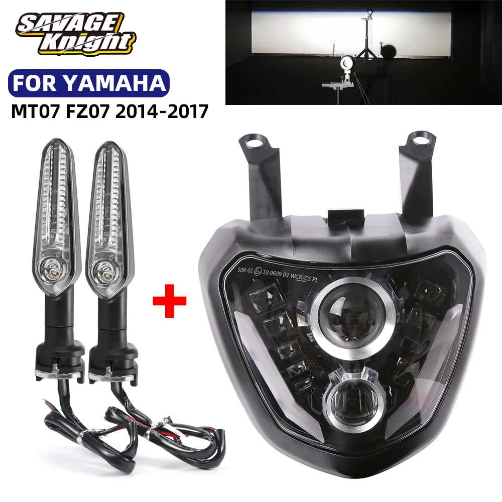 For YAMAHA MT07 LED Headlight 2014-2017 FZ07 FZ MT 07 High Low Beam IP67 E24 92W High Brightness FZ-07 MT-07 Headlights Assembly