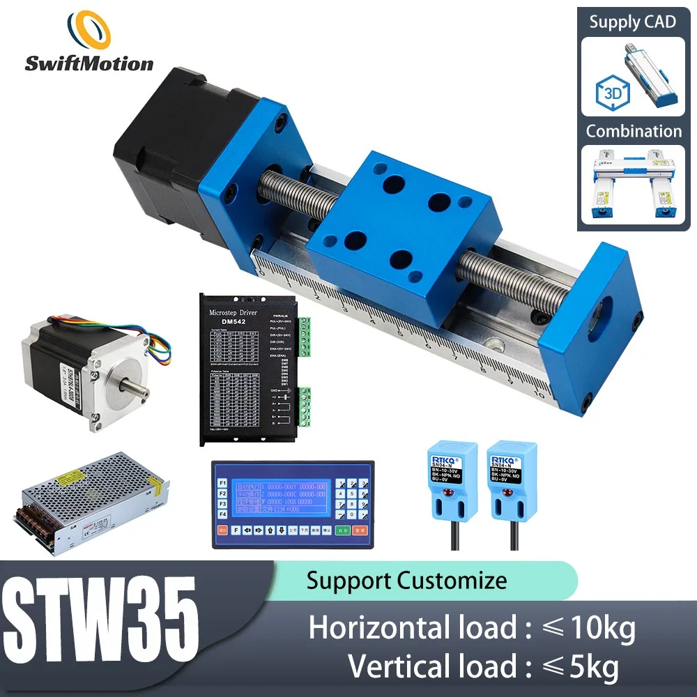 

35mm Mini Linear Actuator Module with Stepper Motor, Precision Ball Screw Rail Slide Table