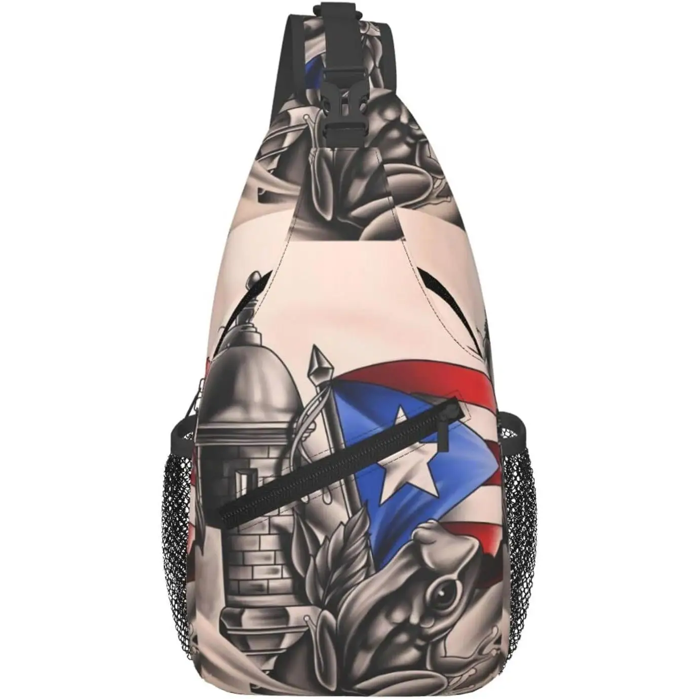 

Frog Castle Flag Sling Bag Casual Crossbody Bag Sports Shoulder Backpack Travel Chest Pack Cycling Cross Bags Gym Hiking Daypack