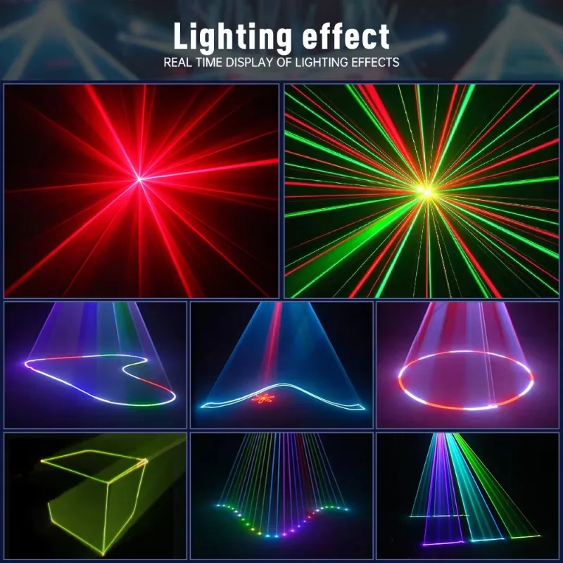 Projecteur Laser 5W lumière Laser de mariage DMX ILDA RGB polychrome 3D Animation Performance scène discothèque éclairage Bar Disco