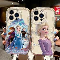 Disney Frozen Elsa Princess Phone case For Apple iPhone 15 14 13 12 11 Pro X XR XS Max Plus 8 7 Plus SE Wave Oil Cover