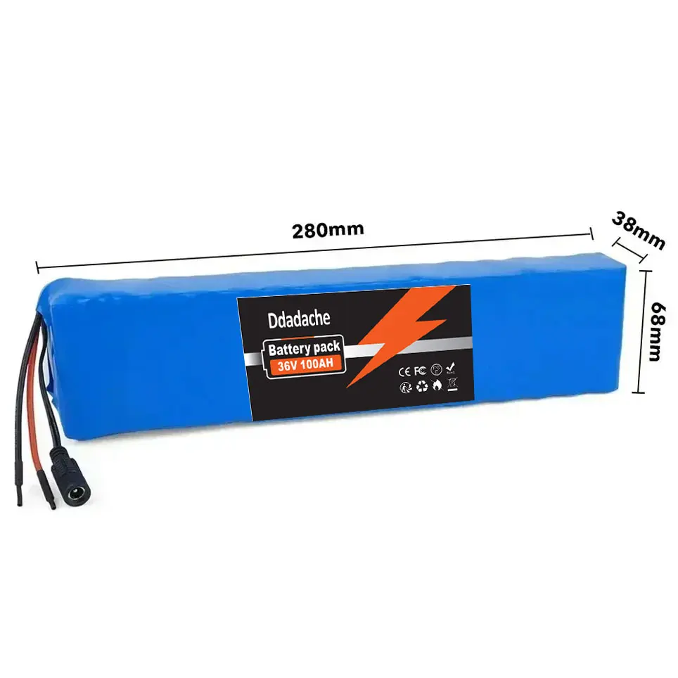 Batterie au Lithium Rechargeable 10S3P 36V 100Ah, 500W, pour vélo électrique modifié, scooter, véhicule avec BMS