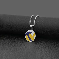 Fashion New Stainless Steel Tide Student Street Ball Sports Pendant Volleyball Sports Series Hundred Matching Accessories Hot