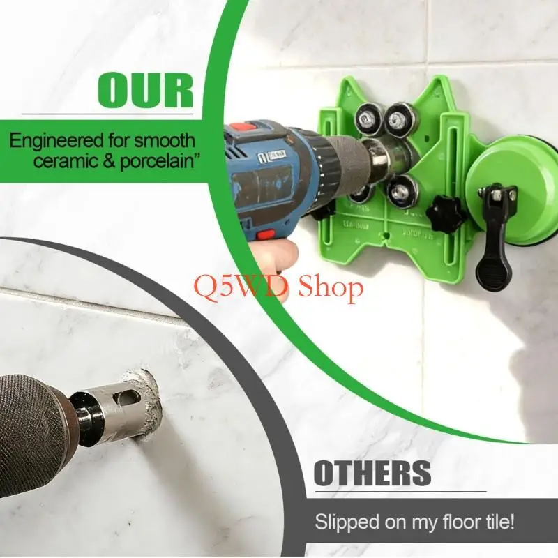 Q5WD 15Pcs Steel Hole Cutter Set With Double Suction Cups For Exact Drilling On Smooth Tile And Stone Surfaces