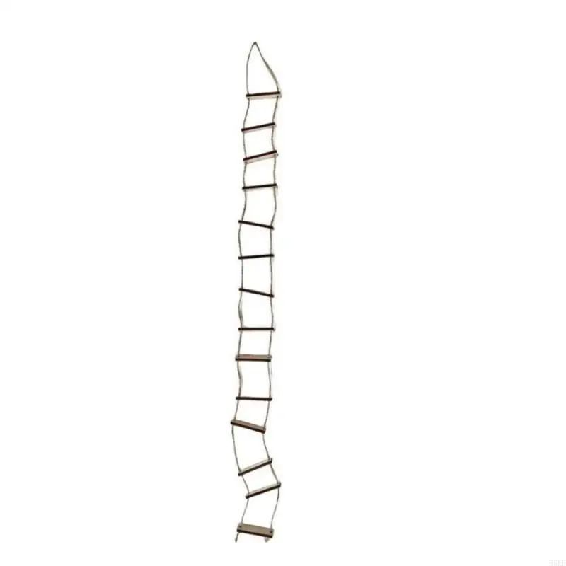 Miniature Wooden Rope Ladder Wall Hanging Ornament Mini Wooden Ladder for Fairys Gardens,Microlandscape DIY Crafts 55KF