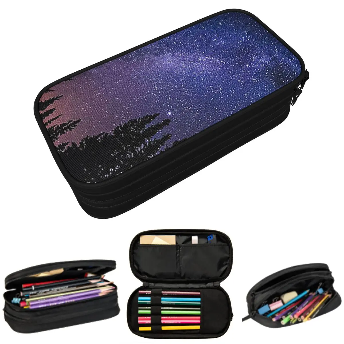 

Dreamy Starry Sky Galaxy Milky Pencil Case for Boy Girl School Pen Box Pencil Bag Stationery Supplies Pen Holder Bag