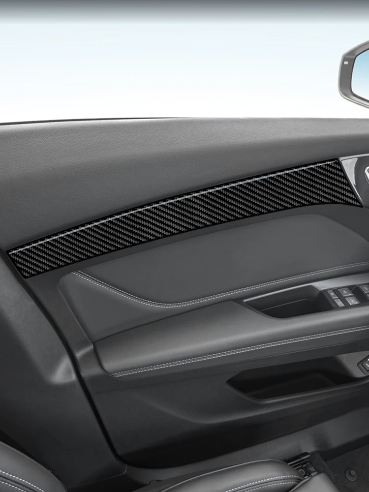 Real Soft Carbon Fiber Aufkleber für Audi Q4 e-tron 2021 2022 2023 2024 2025 LHD RHD Auto Vorne Hinten tür Trim Streifen Aufkleber Panel