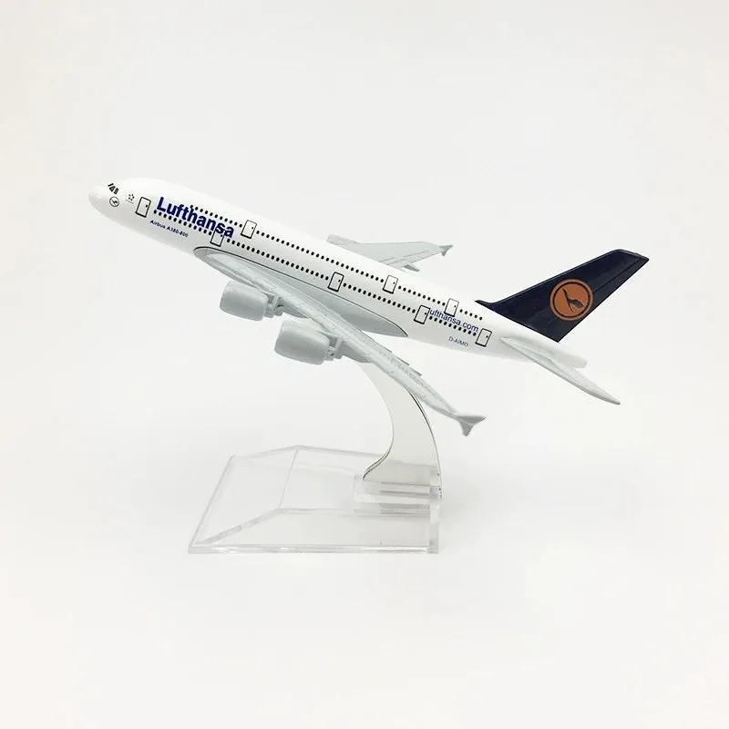 

380 Lufthansa Airways A380 Plane Model Alloy Aircraft Models with Stand 16CM Airplane for Display Decoration Collection Gift