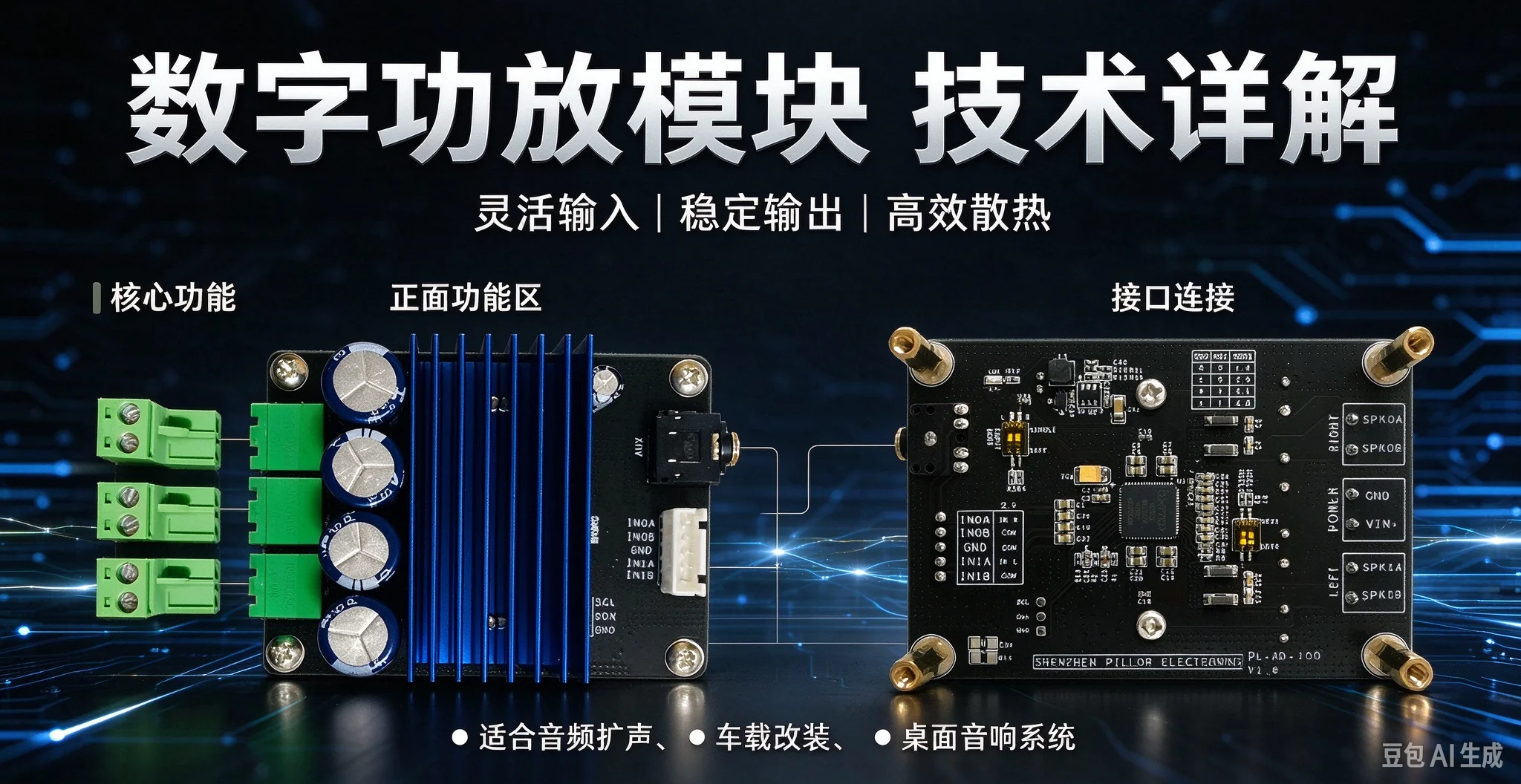 for MERUS MA12070 Class D Digital Amplifier Board 2X80W HIFI Audio Amp Module V1.6 High Quality