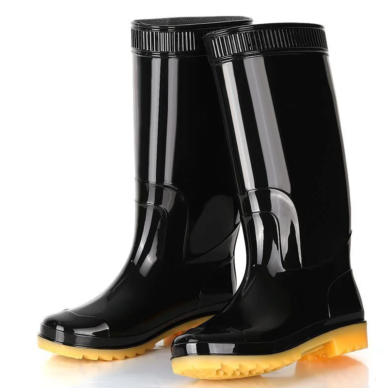 Men Rain Boots Labor Shoes Woman Workplace Kitchen Waterproof Anti-skip Anti-oil Plush Male Shoes Rainy Car Washing Men's Shoes