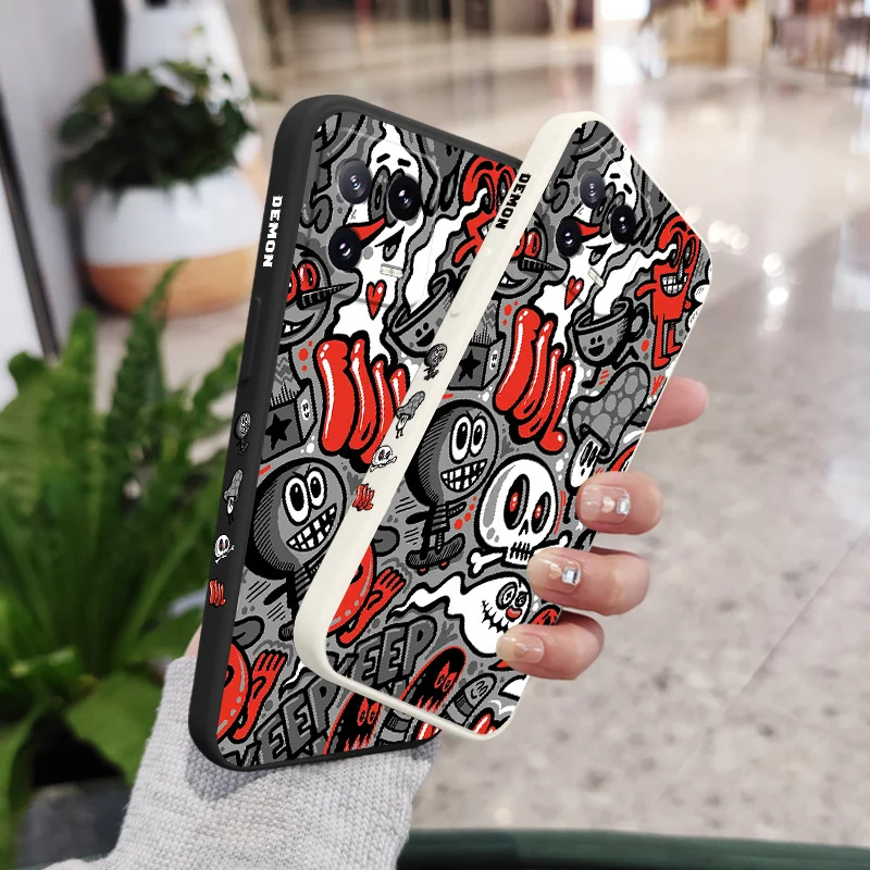 Ghost Skull Phone Case For Xiaomi Mi 14 14T 13 13T 12 12X 12T 12S 11 11T Ultra 10 10T 9 9T 9SE 8 Pro Lite Liquid Silicone Cover images - 6