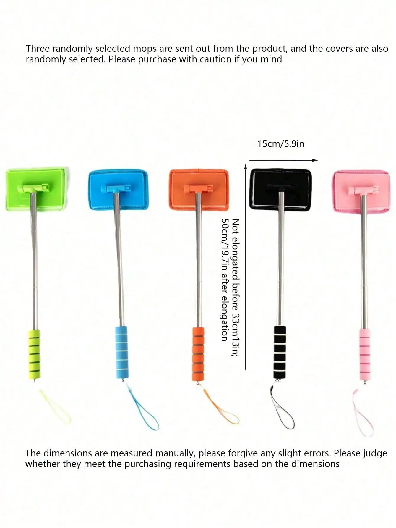3Pcs Metal Stainless Steel Retractable Glass Wiper, Dopamine Color Car Supplies Window Cleaner (Note: 3 Pieces Will Be Shipped R