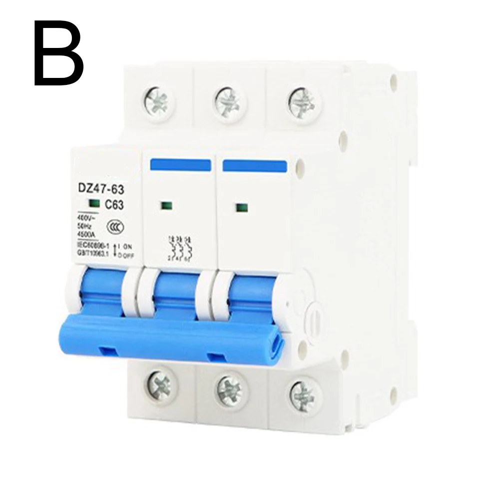 Reliable 3P Circuit Breaker for Solar Applications 6A/32A/63A Options Compliant with DZ47 63 Standards for Enhanced Safety