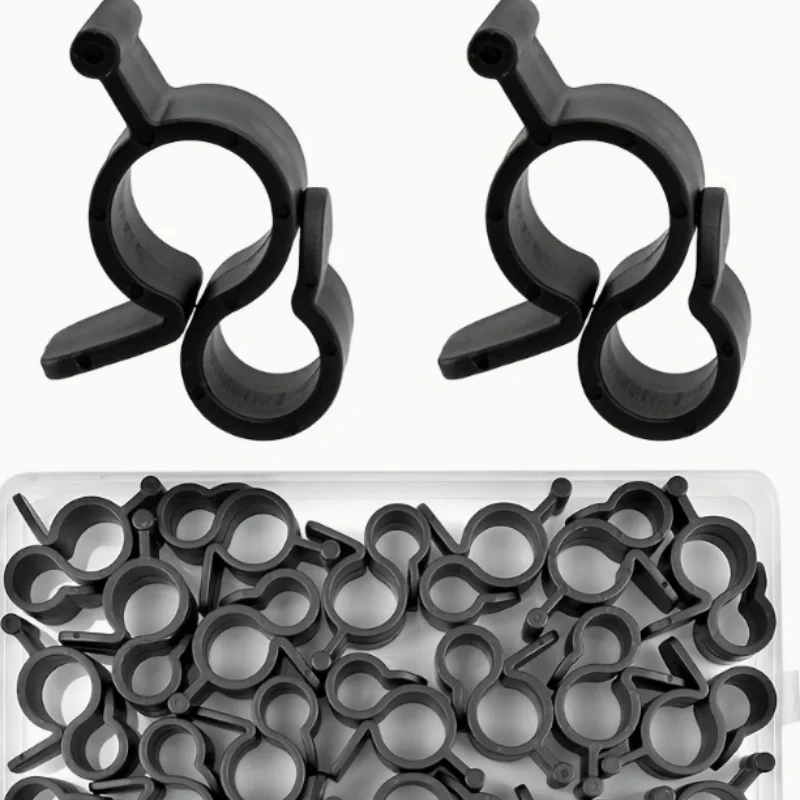 10pcs RV Tent Hangers Light Hanger Black Plastic Awning Hooks Clips Caravan Camper Camping Rope Clamp Tent Hooks Accessories
