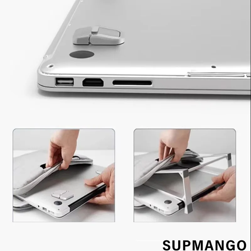 2PCS Foldable Laptop Stand Aluminium Alloy Non-slip Cooling Holder Invisible Universal Notebook Bracket For HP Dell Lenovo
