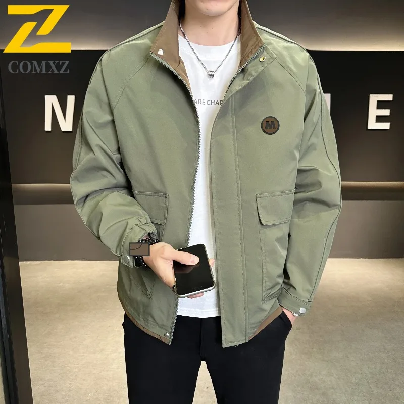 

Men Trendy Jacket Vintage Stylish Multi Pocket Casual Outdoor Hiking Work Coats Windproof Lightweight Walking Travel Coat Autumn