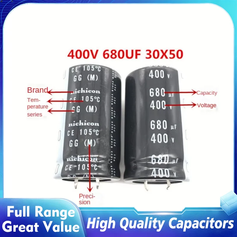 

1PCS-20PCS 400V680UF 30X50 Nichicon electrolytic capacitor 680UF 400V 30 * 50 GG 105 degrees Hight quality
