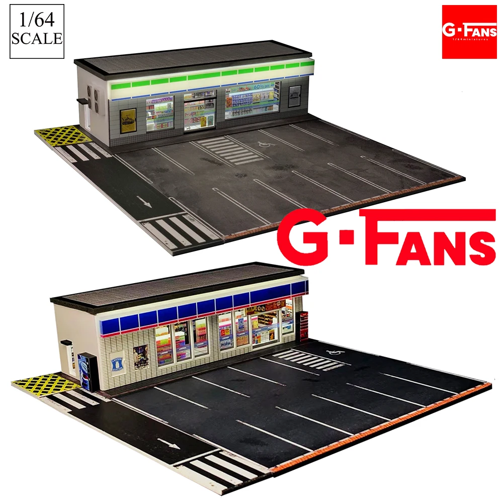 1/64 Car Diorama Garage Parking Lot Model LED Lighting PVC Garage DIY Scene DieCast Car Model For Children Christmas Present