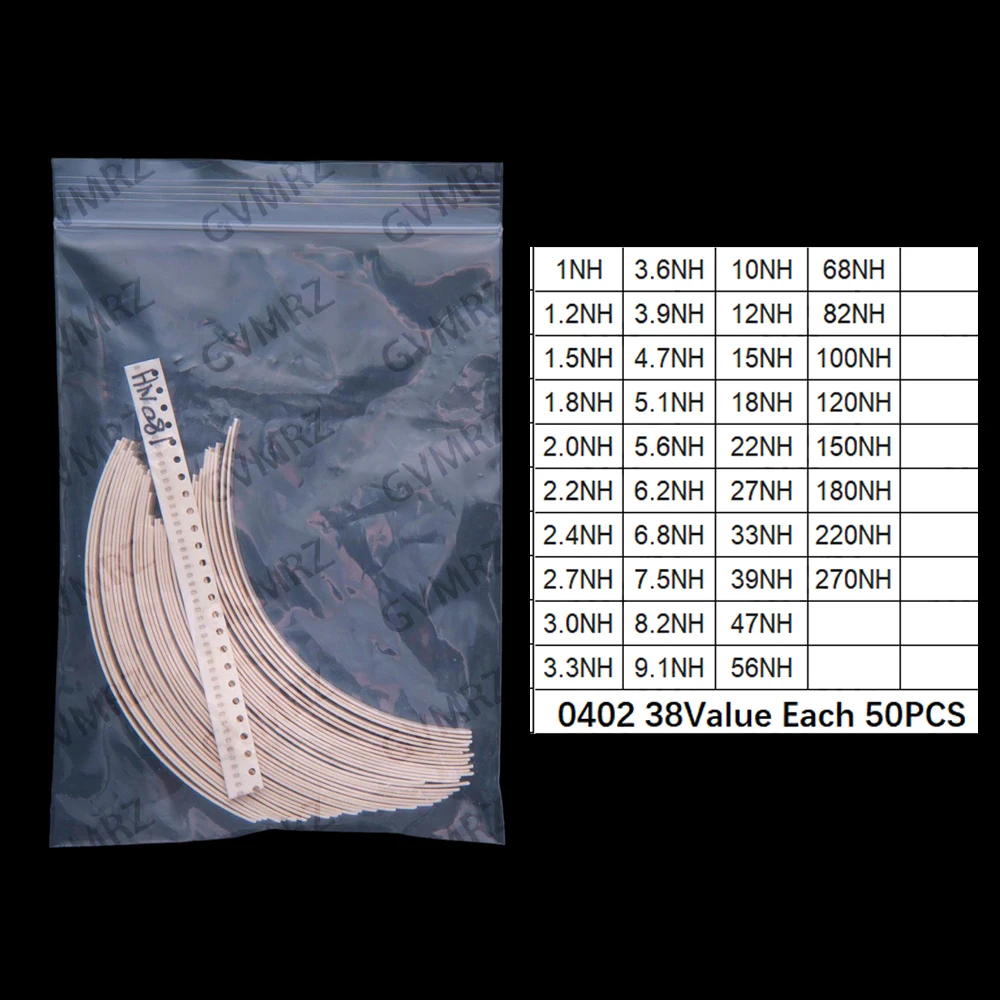 38Value 52Value 22uf 47uf 8.2nh  42Value SMD Multilayer inductor package 1nh270nh 22uf 47uf 8.2nh Each 50PCS Each 25PCS
