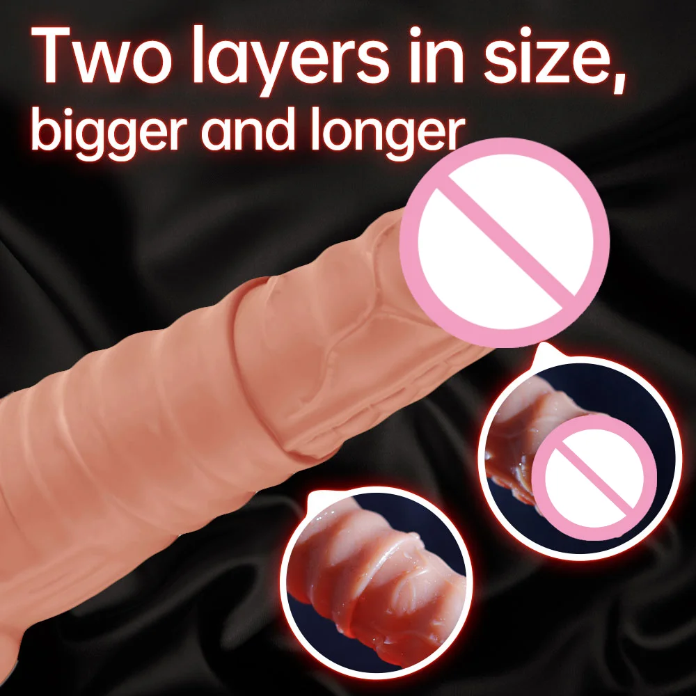 Male Penis Sleeve Real Penis Extender Sleeve Lengthened and Thickened Crystal Cover Reusable Condom Delayed Ejaculation