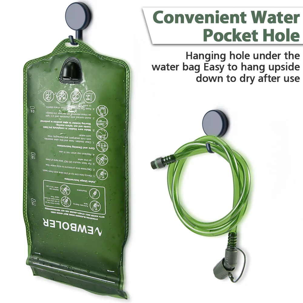 NEWBOLER Sport-Wasserblase, Trinkrucksack, Aufbewahrungstasche, BPA-frei, tragbar, lebensmittelecht, zum Trinken im Freien, Camping, Wasserbeutel – Detail 3