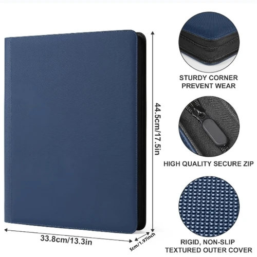 Imagen 2 del producto ​ ​ Carpeta de tarjetas de 16 bolsillos (1024 tarjetas) – Almacenamiento negro/de resistencia industrial para tarjetas MTG, TCG y deportivas. El sueño del coleccionista