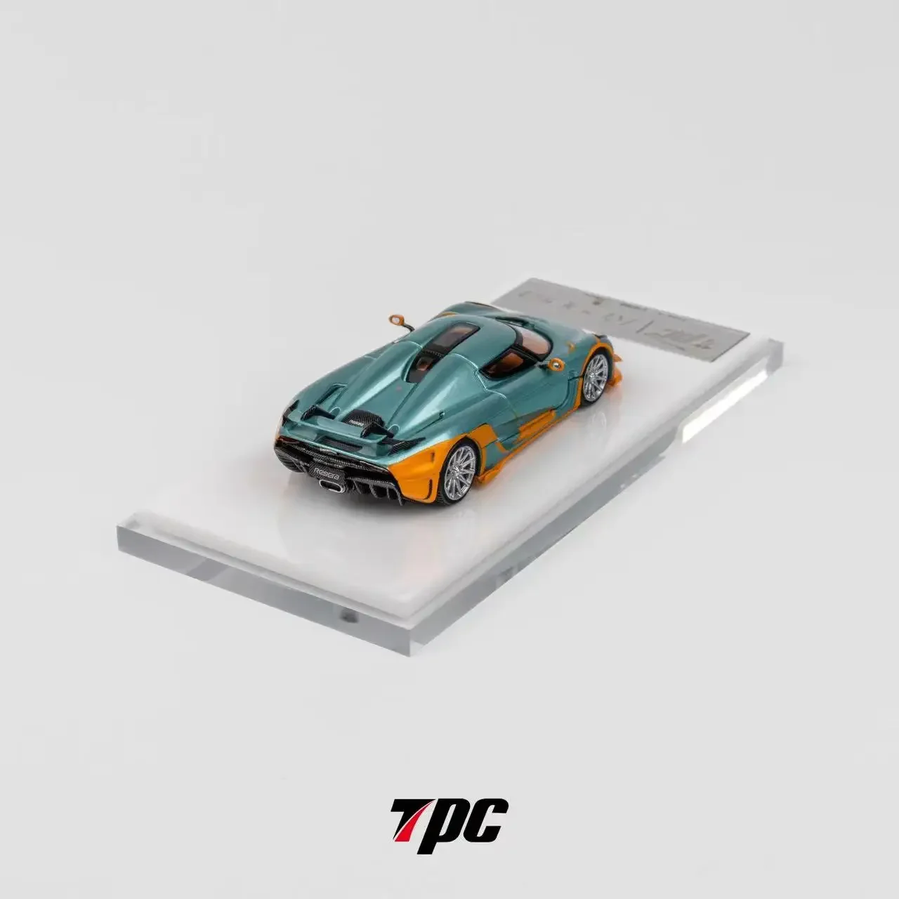 TPC 1:64 Regera Iceblue mit orangefarbenem Lackiermodellauto