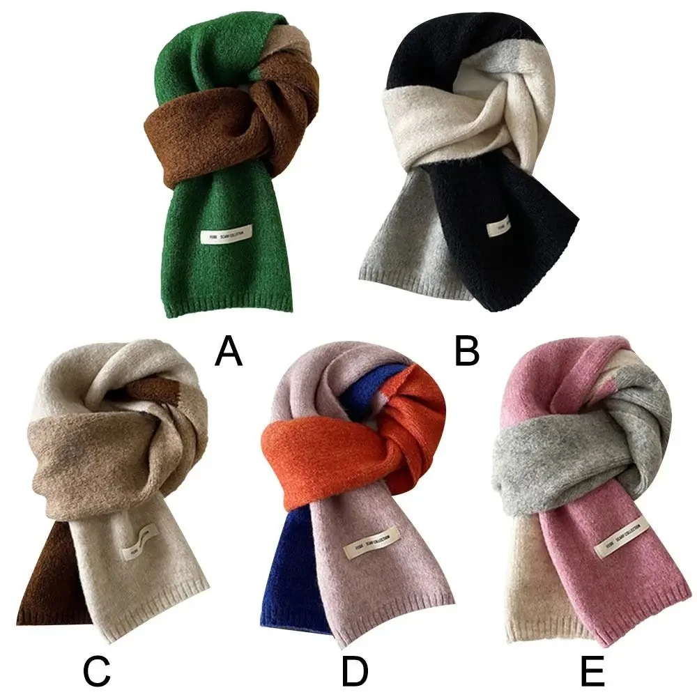 Fashion Solid Kintted Winter Scarf for Women Thick Warm Cashmere Neckerchief Elastic Woolen Yarn Skinny Bufanda Foulard