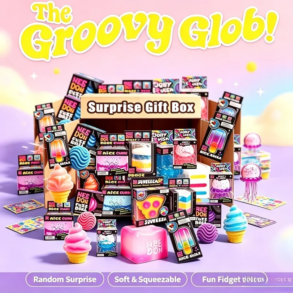 New Ocean Sticky Cube Random Blind Box Surprise Squeezing Stress Relieving Toy Set