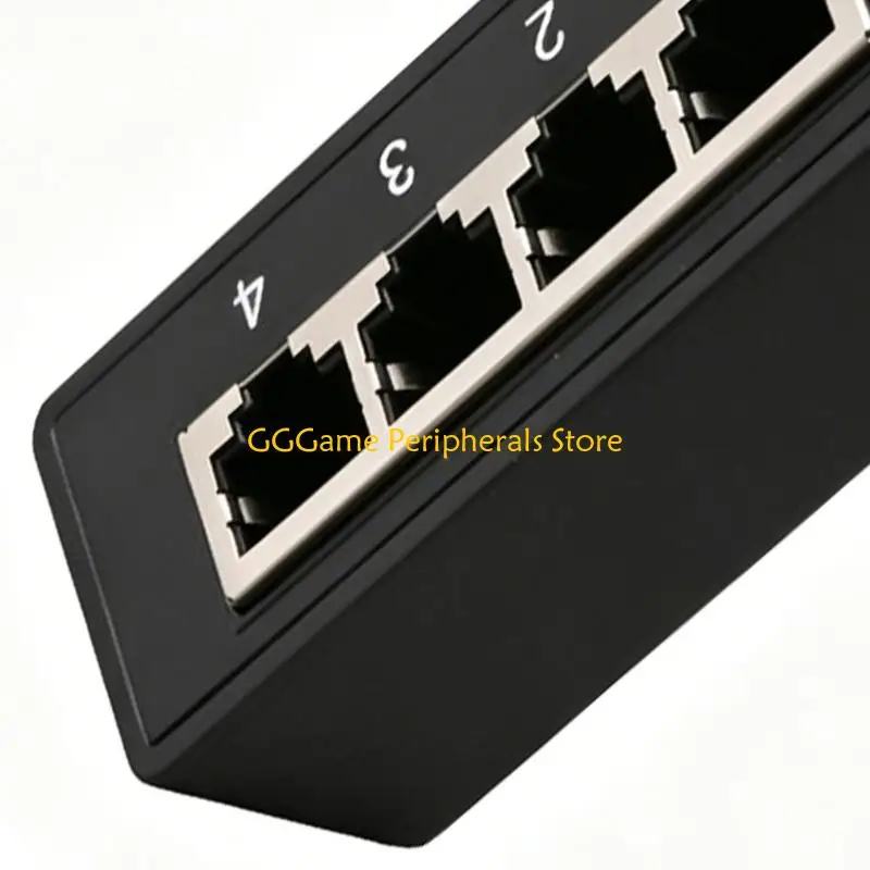 U55B RJ45 Cable Splitter, 1 Male to 4 Female Ethernet Line Expander for Home Office Desk Access and Wall Outlet Sharing, Black