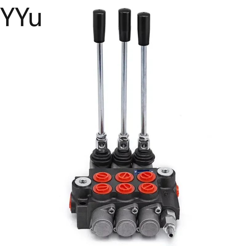 for P80-3 for P40-3 3 Spool Hydraulic Directional Control Valve Double Acting 80L 40L Monoblock Solenoid Valve for Tractor