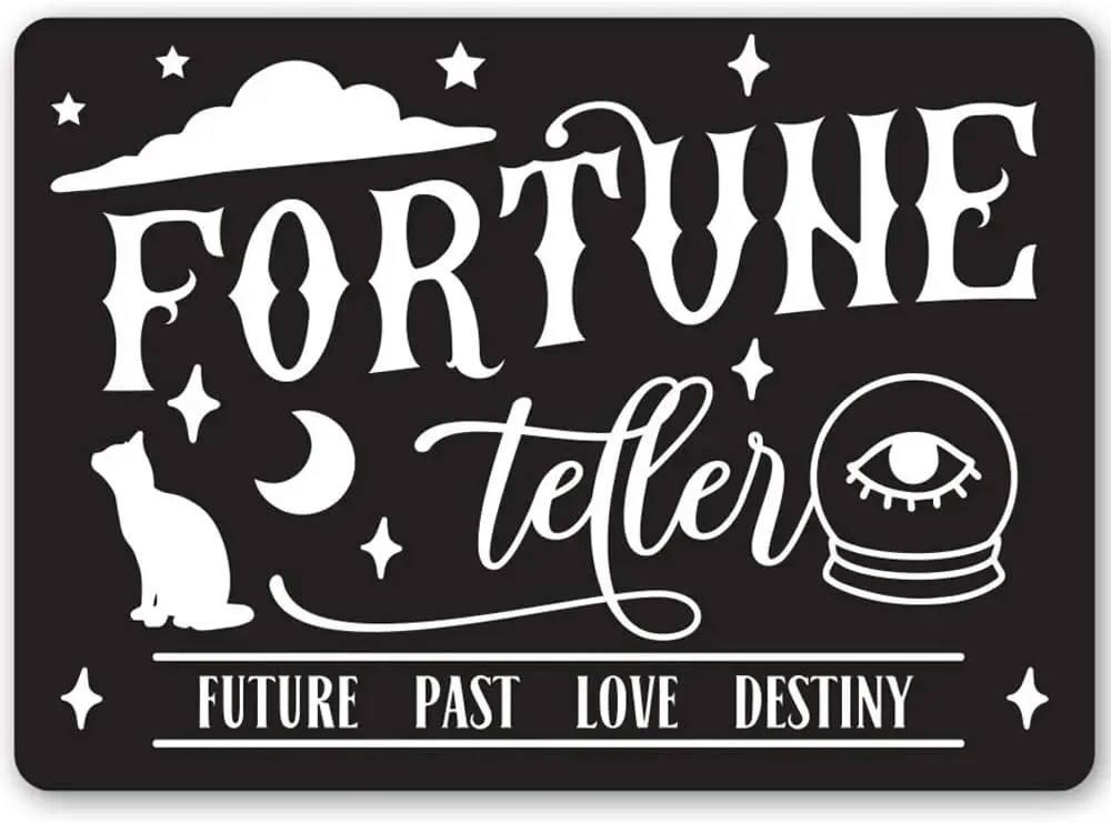 Teller Of Fortune Sign, Gift, Tells All, Room, Halloween Spooky Home Decor, All Sign Retro Advert Antique Metal Signs For G sign