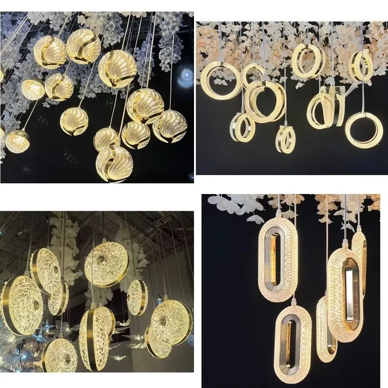 for New Wedding Decoration Lights 10 Crystal Ring Chandeliers Wedding Hall Ceiling Scene Welcome Area Lighting