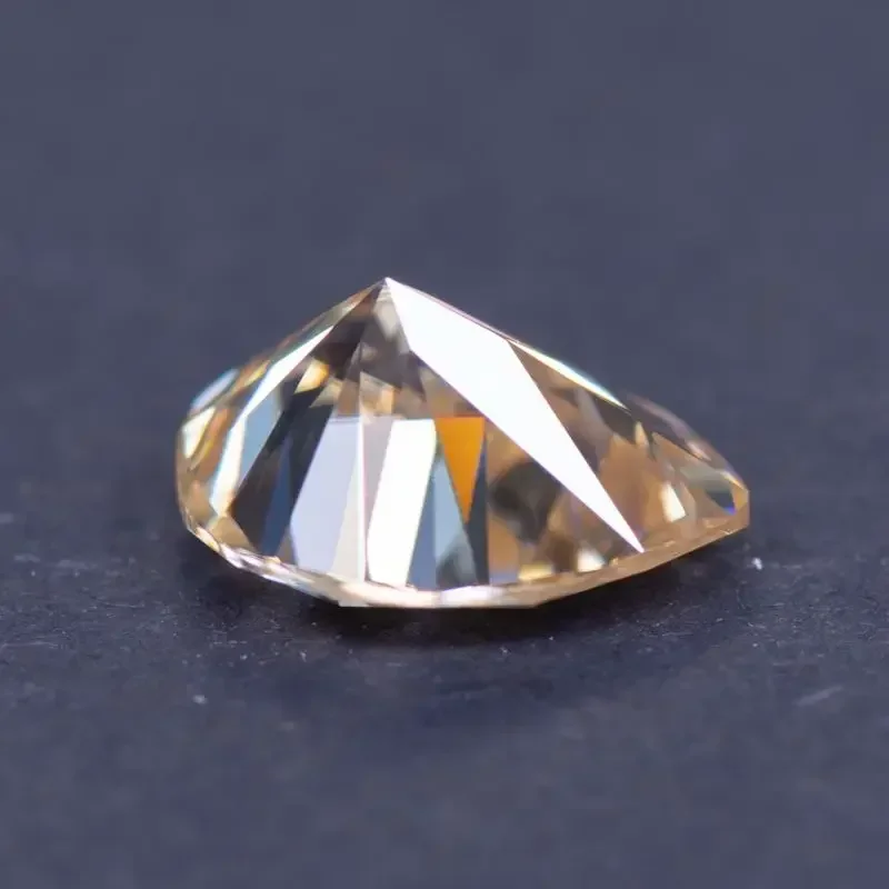 Moissanite Stone Natural Tea Yellow Color Pear Cut for Jewelry Making DIY Ring Necklace Earrings Main Materials with Report