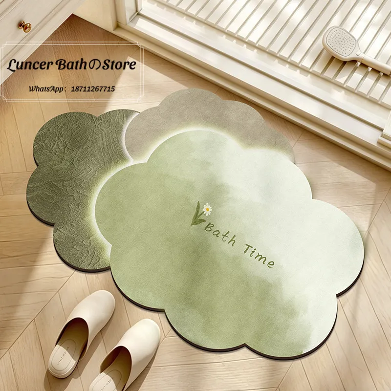 Simple bathroom floor mat, special anti-skid foot pad for water absorption at the door of the bathroom, dirt-resistant and easy